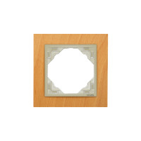 Рамка одинарна універсальна LOGUS Бук з пласт. вставкою перламутр, 90910 TFP