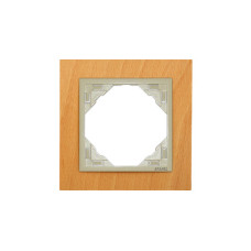 Рамка одинарна універсальна LOGUS Бук з пласт. вставкою перламутр, 90910 TFP