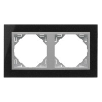 Рамка подвійна універсальна LOGUS Граніт з пласт. вставкою алюміній, 90920 TGA