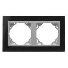 Рамка подвійна універсальна LOGUS Граніт з пласт. вставкою алюміній, 90920 TGA