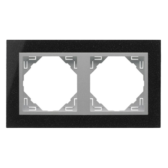 Рамка подвійна універсальна LOGUS Граніт з пласт. вставкою алюміній, 90920 TGA