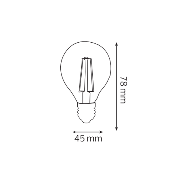 Світлодіодна лампа FILAMENT BALL-6 6W Е27 4200К
