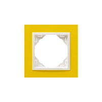 Рамка одинарна ANIMATO жовтий / металік крижаний, 90910 TRG