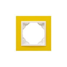 Рамка одинарна ANIMATO жовтий / металік крижаний, 90910 TRG