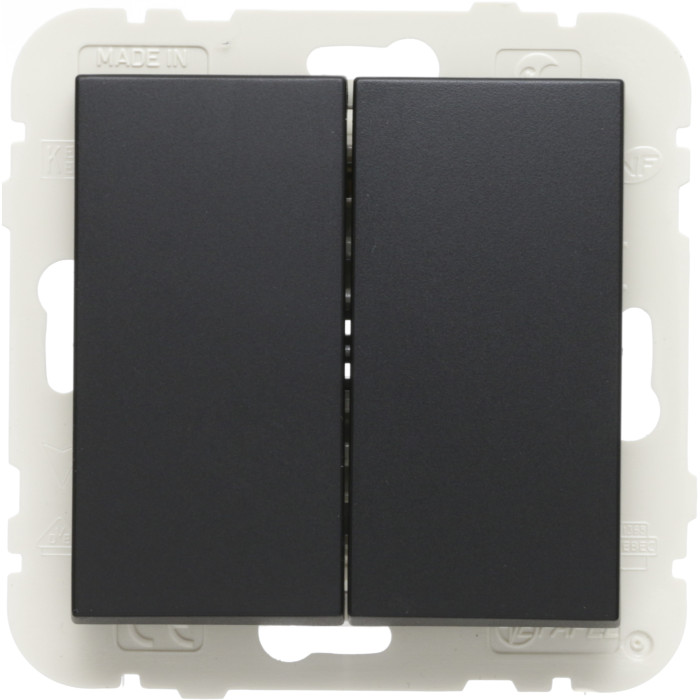 Вимикач 2кл. перехресний LOGUS 10АХ, 250V чорний матовий 21204 TPM