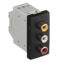 Розетка аудіо EFAPEL QUADRO 1 MOD RCAx3, чорний матовий, 45580 SPM