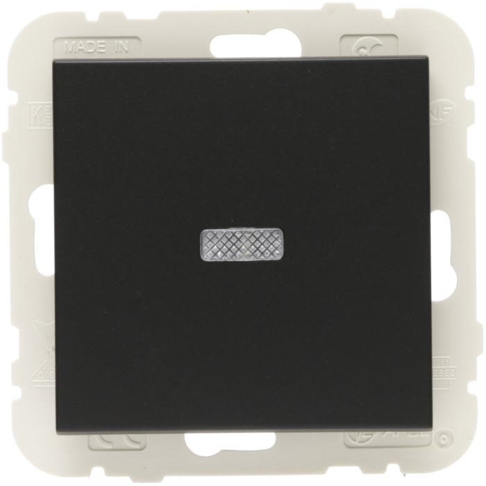 Вимикача 1кл. LOGUS 10АХ, 250V з підсвіткою, чорний матовий	 21012 TPM