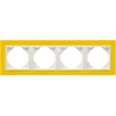 Рамка 4-кратна ANIMATO жовтий / металік крижаний, 90940 TRG