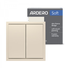 Вимикач 2-клавішний Ardero EV112V-C Soft 10А шампань