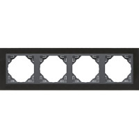 Рамка 4-кратна універсальна LOGUS Нікель з пласт. вставкою графіт, 90940 TQS