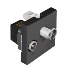 Розетка телевізійна кінцева EFAPEL QUADRO 2 MOD TV-R-SAT, чорний матовий, 45543 SPM