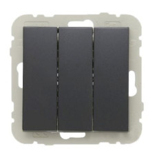 Вимикач 3кл. LOGUS 10АХ, 250V чорний матовий	 21088 TPM