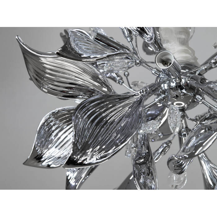 Високоякісна люстра з керамічними елементами, 9 ламп, хром