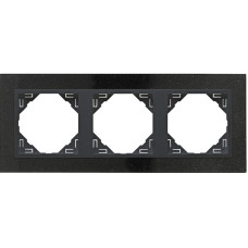 Рамка потрійна універсальна LOGUS Граніт з пласт. вставкою графіт, 90930 TGS