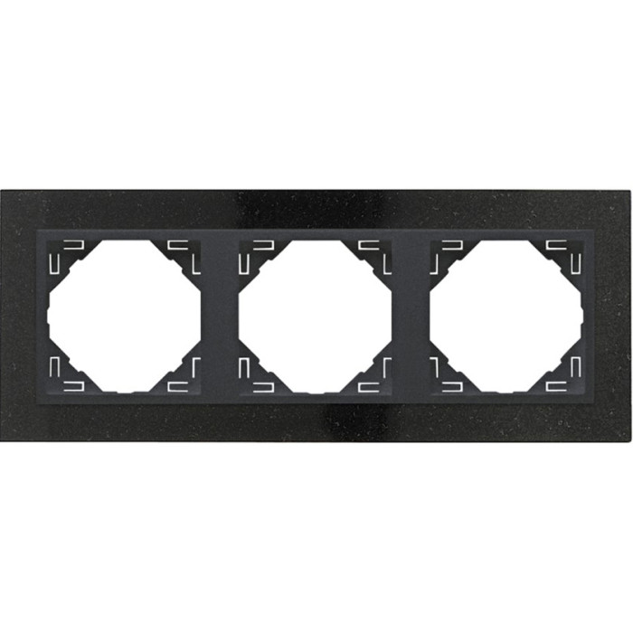 Рамка потрійна універсальна LOGUS Граніт з пласт. вставкою графіт, 90930 TGS