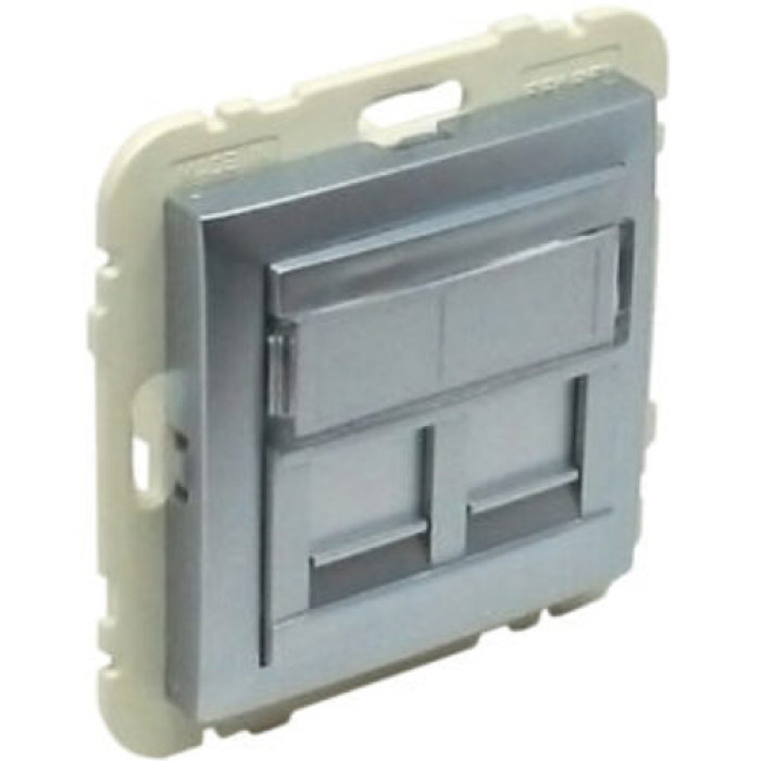 Розетка комп. подвійна LOGUS RJ45 5e металік алюмінієвий	 21975 TAL