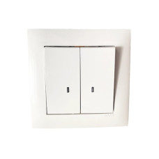Вимикач 2кл. з підсвіткою LOGUS 10АХ, 250V білий