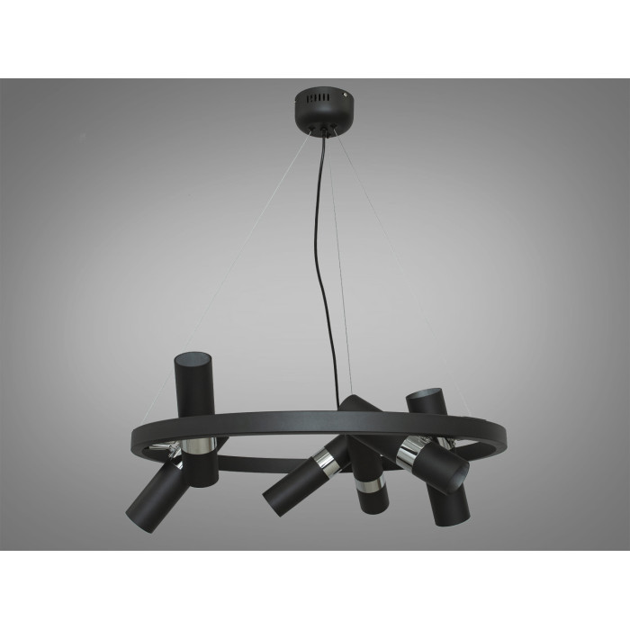 Люстра лофт D1332 чорний хром 12 ламп регульована