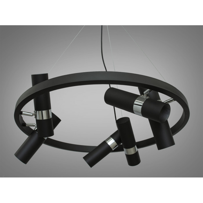 Люстра лофт D1332 чорний хром 12 ламп регульована