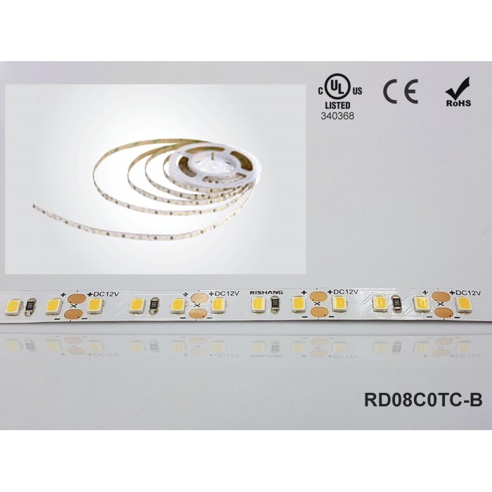 LED стрічка RISHANG 120-2835-24V-IP20 8.6W 745Lm 3000K 5м (RD08C0TC-B-WW)