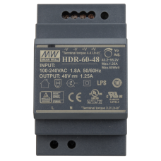 Блок живлення Mean Well на DIN-рейку 60W DC48V (HDR-60-48)