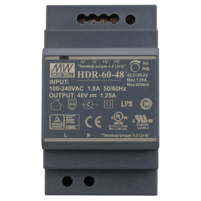 Блок живлення Mean Well на DIN-рейку 60W DC48V (HDR-60-48)