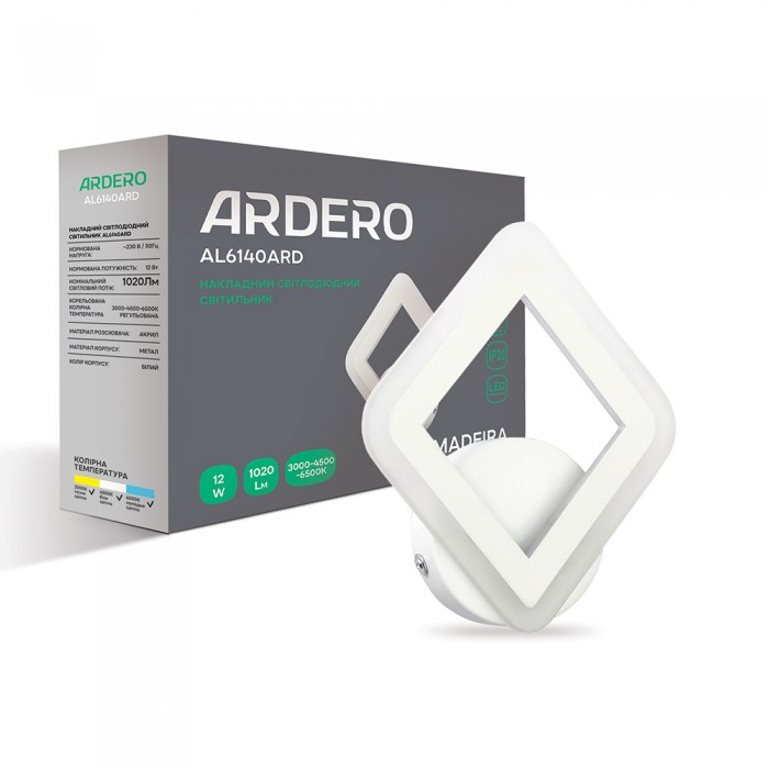 Світлодіодний накладний світильник Ardero AL6140ARD MADEIRA 12Вт білий Світлодіодний накладний світильник Ardero AL6140ARD MADEIRA 12Вт білий