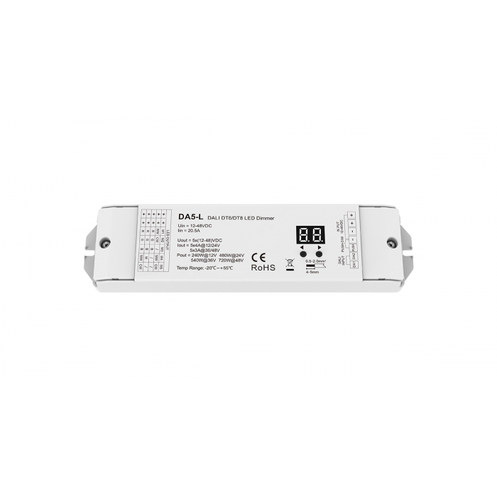 LED-димер DEYA 12-48VDC, 4A*5CH DT6/DT8 (DA5-L)
