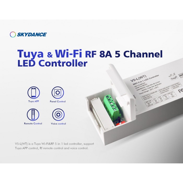 LED-контролер DEYA 12-48VDC, 6A*5CH, PUSH-DIM (V5-L(WT))