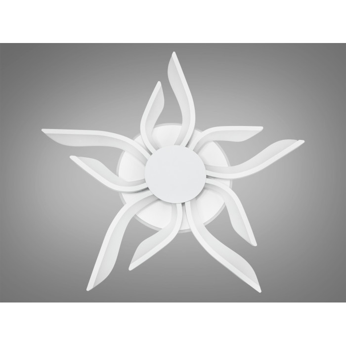 Стельова світлодіодна люстра з пультом, підсвіткою, 82W, біла