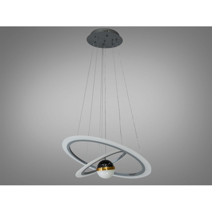 Новинка, світлодіодна люстра з додатковим підсвічуванням, 85 Вт, сіра