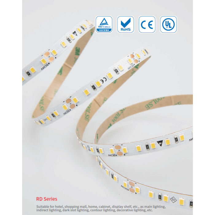 LED стрічка RISHANG 120-2835-24V-IP20 8.6W 745Lm 3000K 5м (RD08C0TC-B-WW)