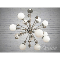 Люстра у стилі Loft - "Молекула" на 12 ламп, колір хром