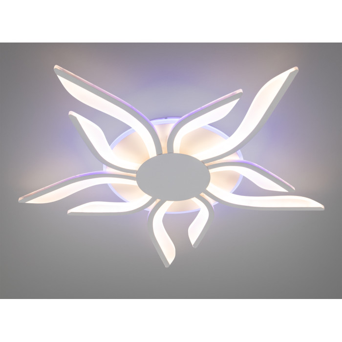 Стельова світлодіодна люстра з пультом, підсвіткою, 82W, біла