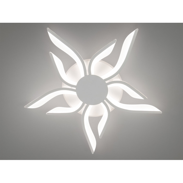 Стельова світлодіодна люстра з пультом, підсвіткою, 82W, біла