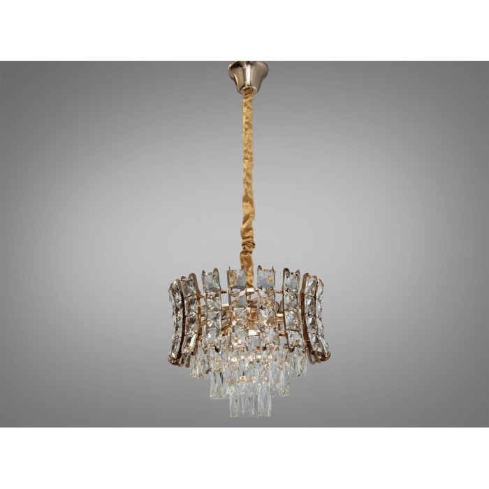 Елітна новинка, красива кришталева люстра в спальню на 7 ламп, золото