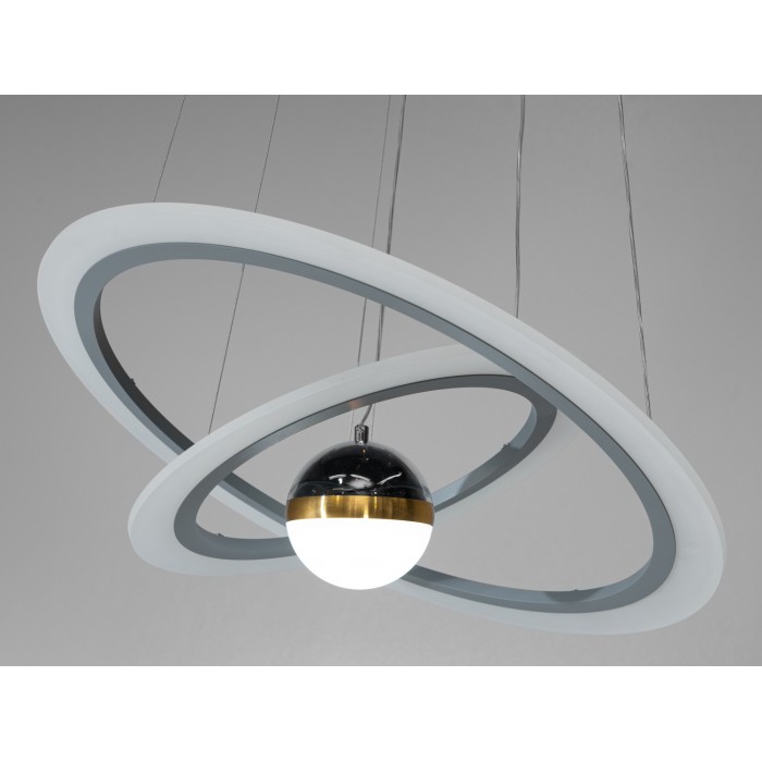 Новинка, світлодіодна люстра з додатковим підсвічуванням, 85 Вт, сіра