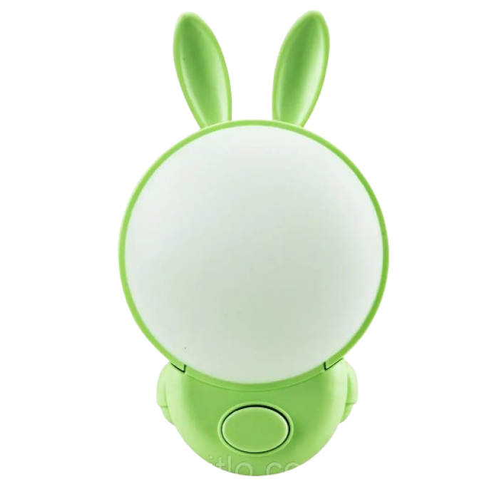 BUNNY 2CCT Нічник LED 1W 30Lm 220-240V 69,1x98мм. зайчик зелений/200, Нічники