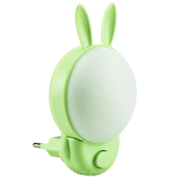 BUNNY 2CCT Нічник LED 1W 30Lm 220-240V 69,1x98мм. зайчик зелений/200, Нічники