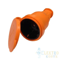 Каучук. штепсельне гніздо з заз. з кришкою помаренчеве 16A 250V/40/240