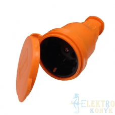 Каучук. штепсельне гніздо з заз. з кришкою помаренчеве 16A 250V/40/240