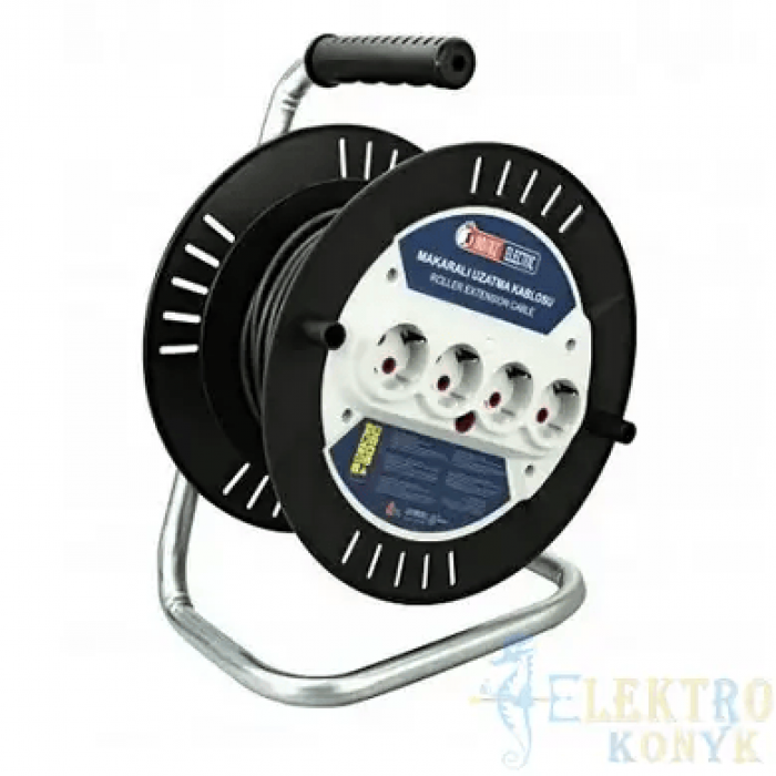 Подовжувач на котушці NEW 40м 3*1,5, 4-ри гн. з зазем. 16A 250V/1