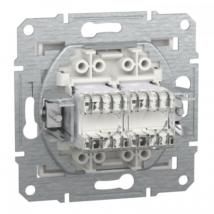 Розетка 2хRJ45 UTP 6 білий Asfora б/р, Asfora
