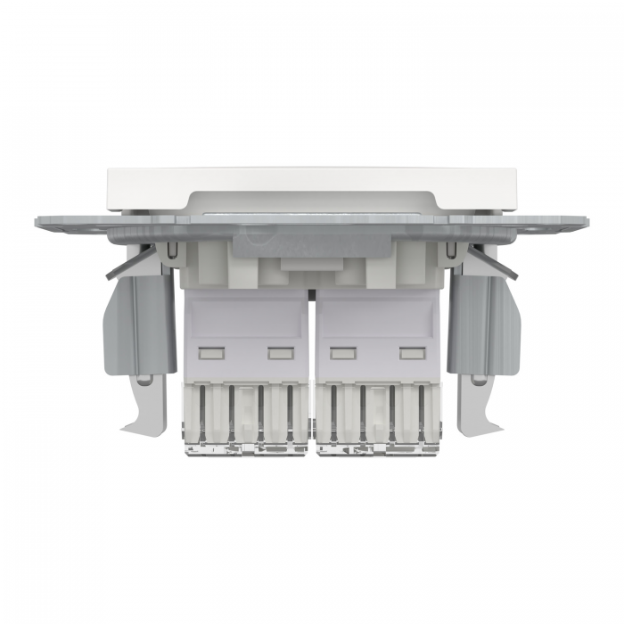 Розетка 2хRJ45 UTP 6 білий Asfora б/р, Asfora