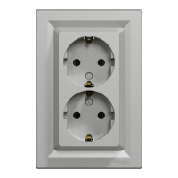 РОЗЕТКА ПОДВІЙНА З З/К АЛЮМ. ASFORA, Asfora