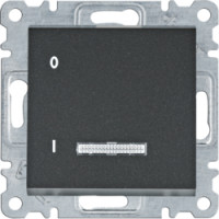 Вимикач з підсвічуванням 1-тактовий Lumina, чорний, 16А/230В