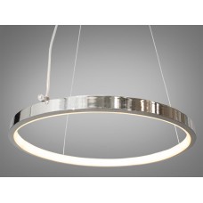LED люстра в передпокій, 26W, одне алюмінієве кільце, колір-хром