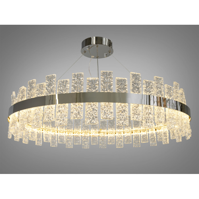 Кругла кришталева світлодіодна люстра для кухні потужністю 90 Вт, хром