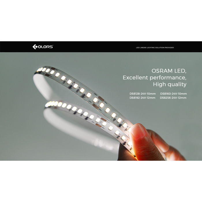LED стрічка COLORS 160-2835-24V-IP20 16.4W 2400Lm 3000K 5м (DS8160-24V-10mm-WW)