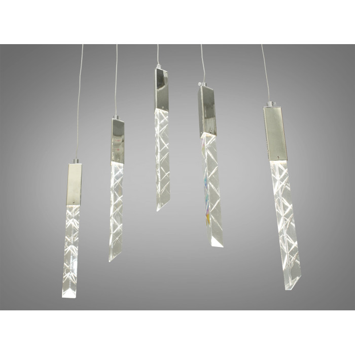 Сучасна світлодіодна люстра потужністю 12W, колір-хром